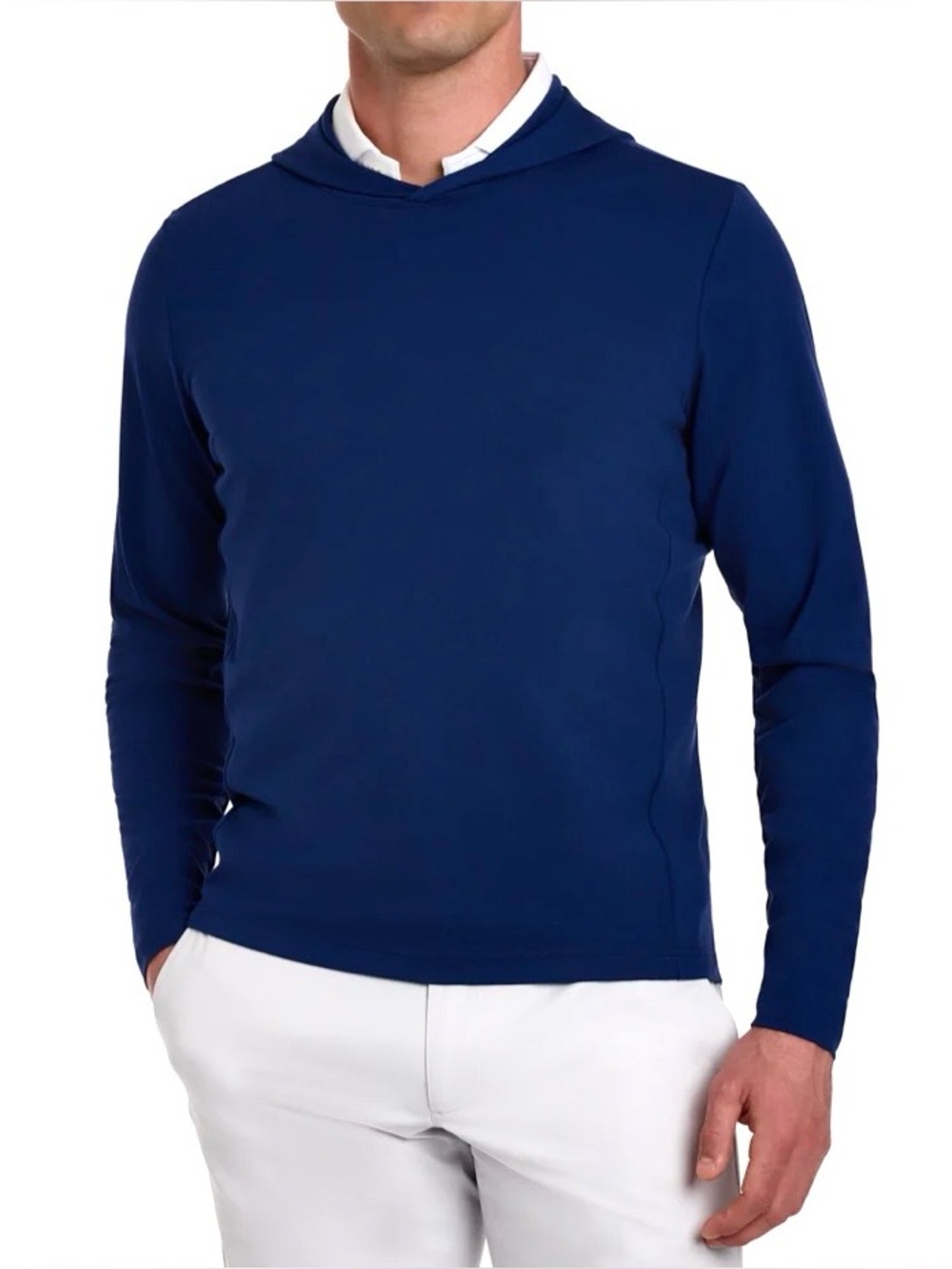 Holderness & Bourne The Jackson Hooded Performance Top In Navy Mens Sz L-Logo